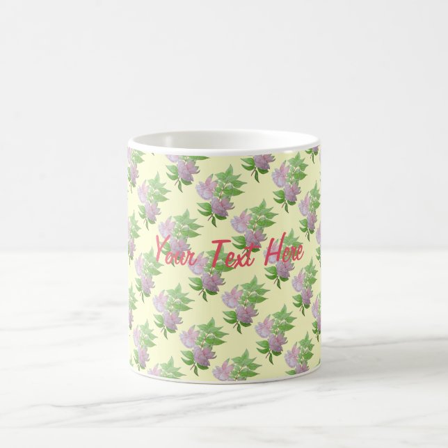bunches of pink flowers with leafs pretty floral coffee mug (Center)