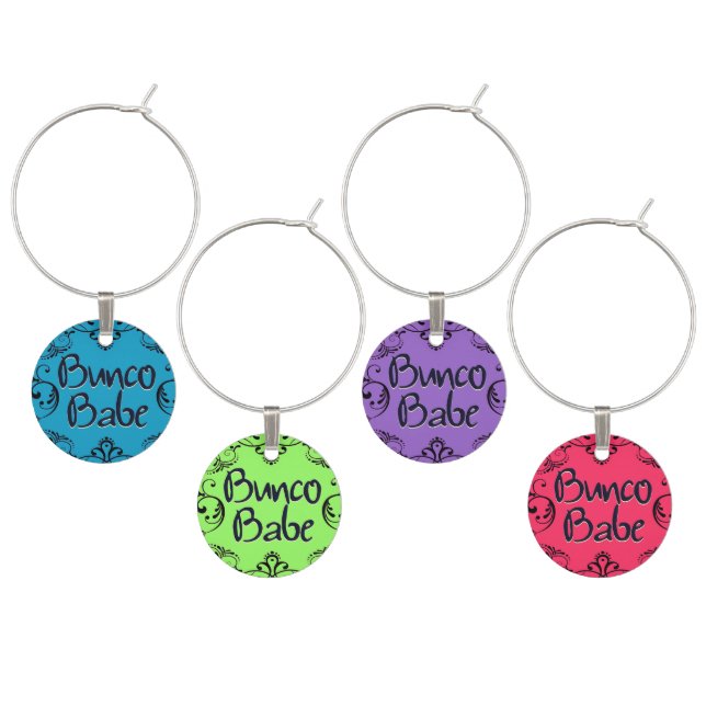 Bunco Babe Lucky Wine Charm Set (Staggered)