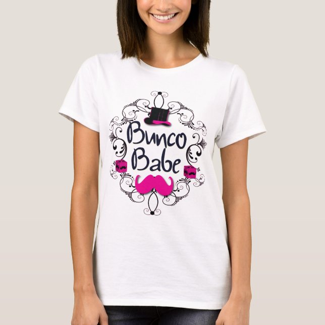 Bunco Babe with Pink Top Hat and Pink Mustache (Front)