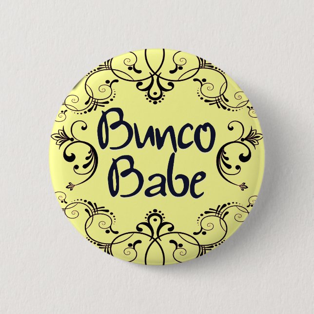 Bunco Babe with Swirls Button (Front)
