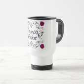 Bunco Babe with Swirls Button Travel Mug (Front Right)