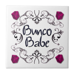 Bunco Babe with Swirls Tile