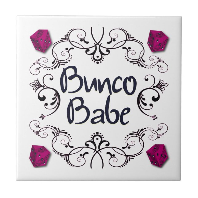 Bunco Babe with Swirls Tile (Front)
