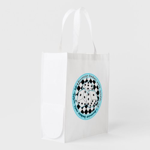 Bunco Babes Roll With It _ Blue Reusable Grocery Bag