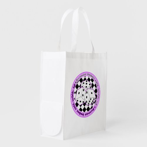 Bunco Babes Roll With It _ Purple Reusable Grocery Bag