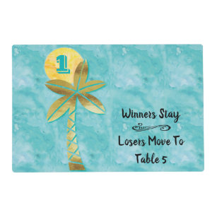 Bunco Beach Tropical Theme Watercolor Table One Placemat