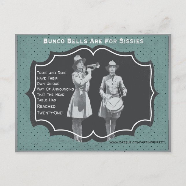Bunco Bells Are For Sissies Bunco Invite Postcard (Front)