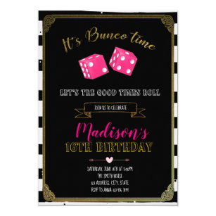 Bunco Invitations Zazzle Bunco Birthday Party Invitation