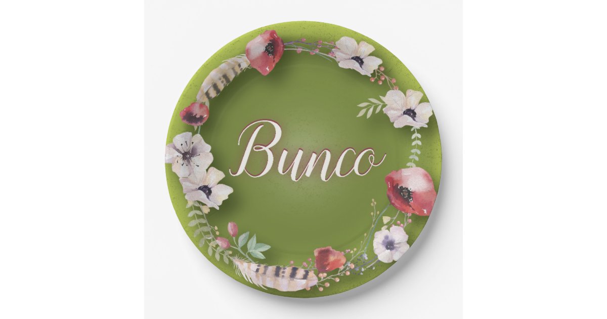 Bunco Boho Paper Plates Zazzle