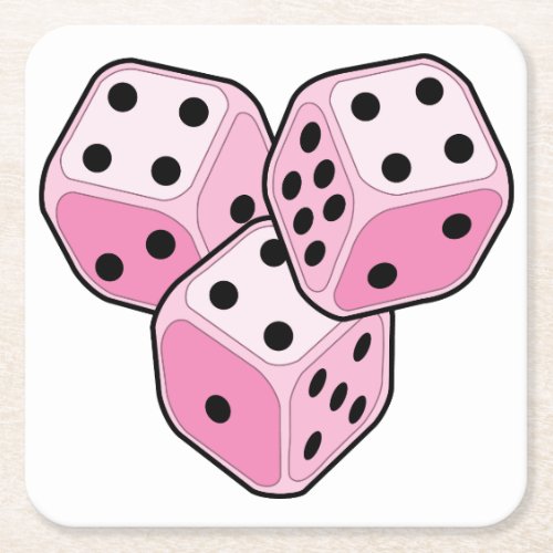 Bunco Breast Cancer Square Paper Coaster