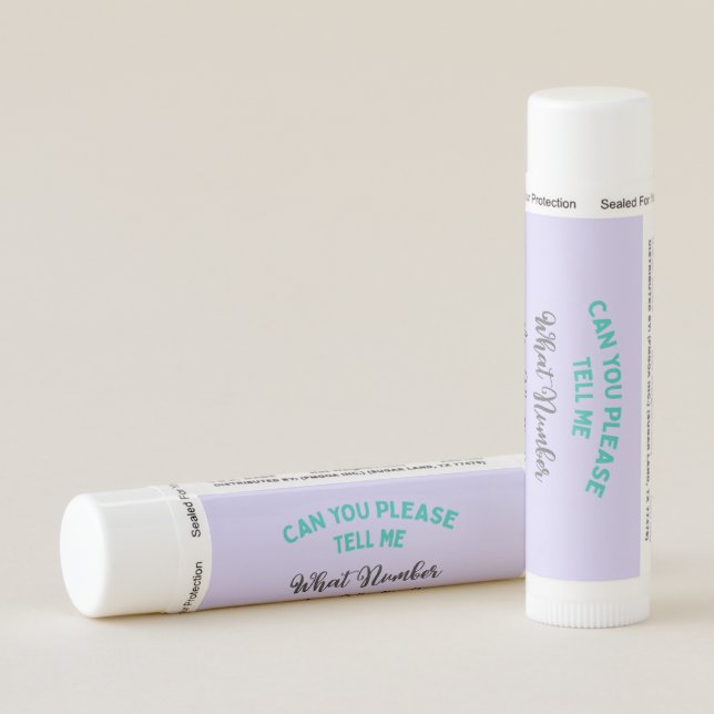 Bunco Bunko Funny What Number Typography Lip Balm (Rotated Right)