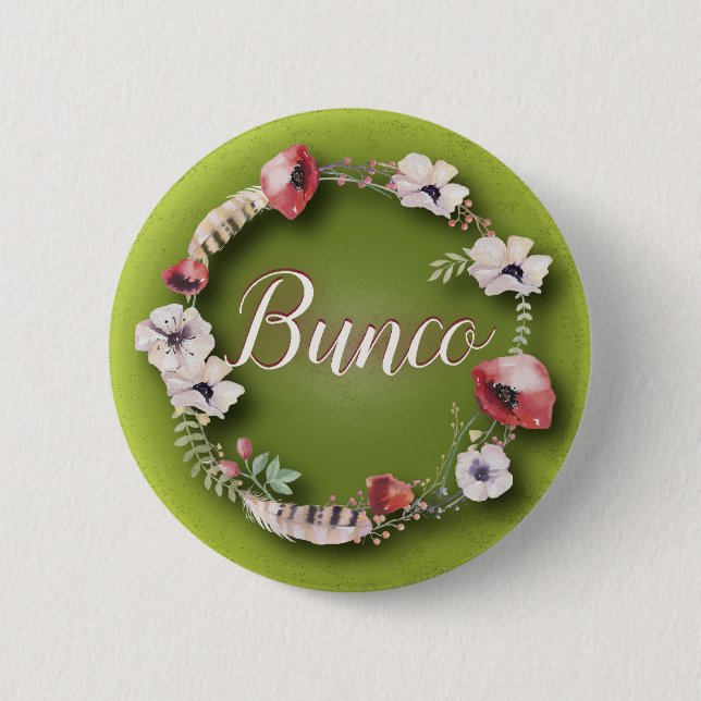 Bunco Button - Boho or Bohemian Design (Front)