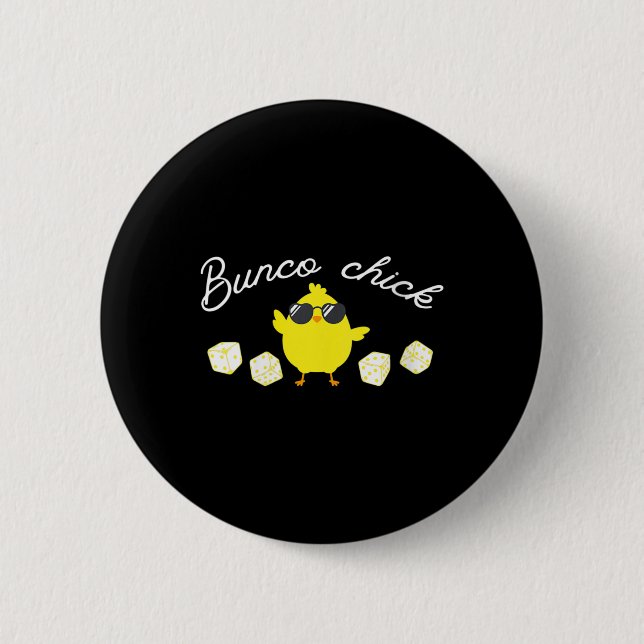 Bunco Chick Easter Spring Bunco Dice  Button (Front)
