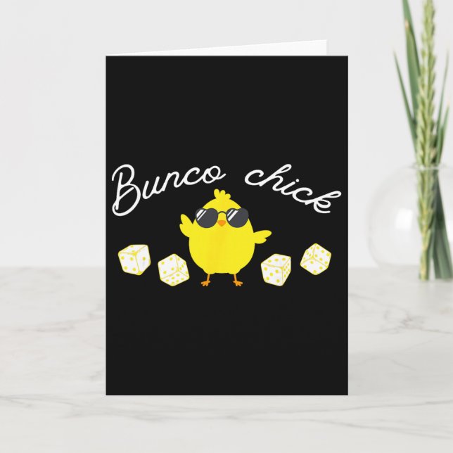Bunco Chick Easter Spring Bunco Dice  Card (Front)