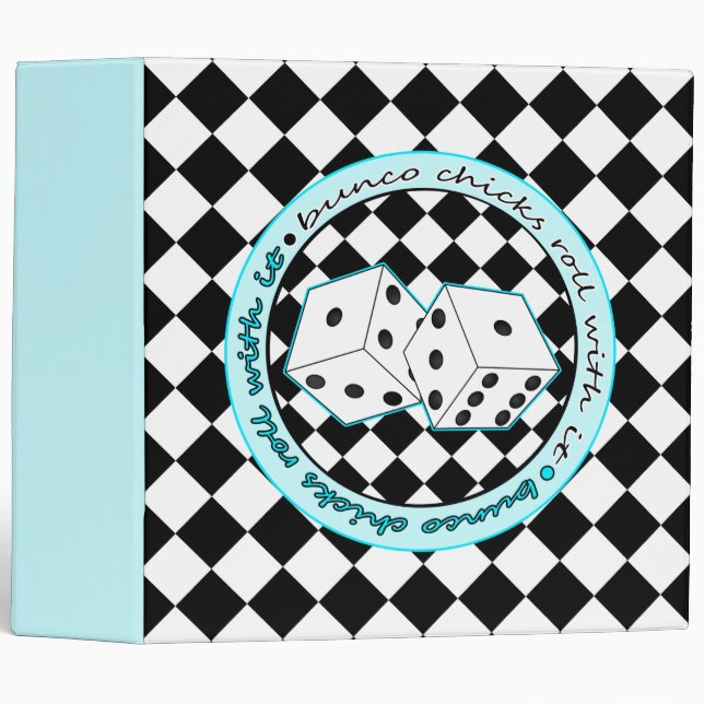 Bunco Chicks Roll With It - Blue 2" Binder (Front/Spine)