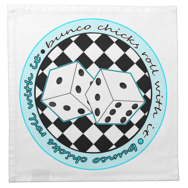 Bunco Chicks Roll With It - Blue Napkin (Front)