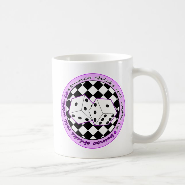Bunco Chicks Roll With It - Purple Coffee Mug (Right)