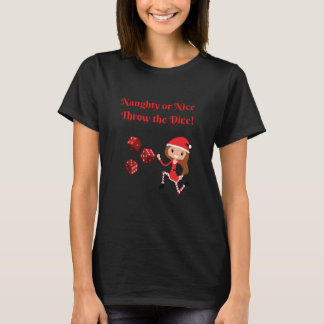 Bunco Christmas Naughty or Nice Throw the Dice T-Shirt