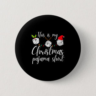 Bunco Christmas Pajama Dice Game Night  Button