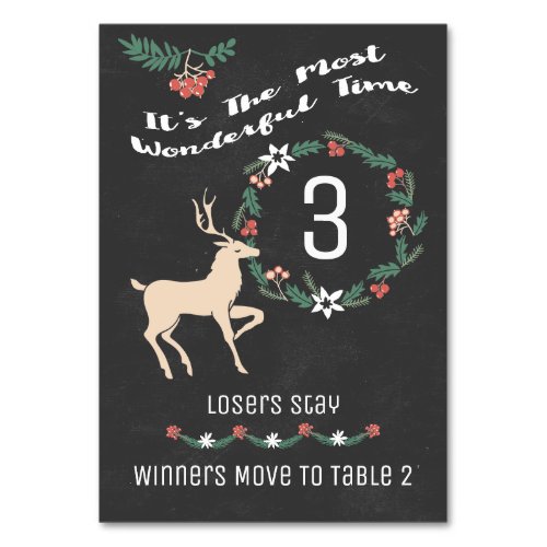 Bunco Christmas Reindeer _ Table Three Table Number