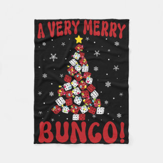 Bunco Christmas Very Merry Bunco Game Xmas For Wom Fleece Blanket