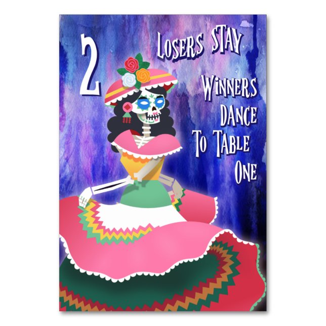 Bunco Day of The Dead October Halloween Table 2 Number (Front)