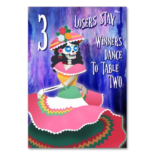 Bunco Day of The Dead October Halloween Table 3 Table Number