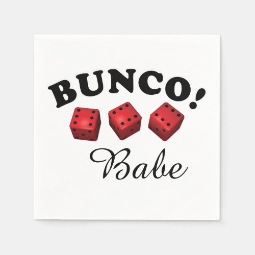 Bunco Dice and Babe Text Napkins