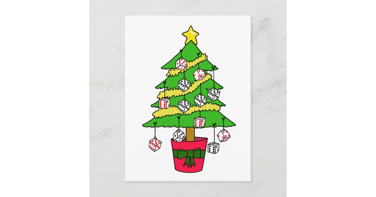 Bunco Dice Christmas Tree Holiday Postcard | Zazzle.com