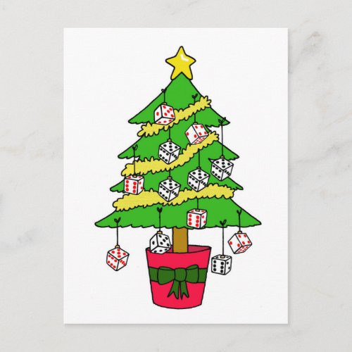 Bunco Dice Christmas Tree Holiday Postcard