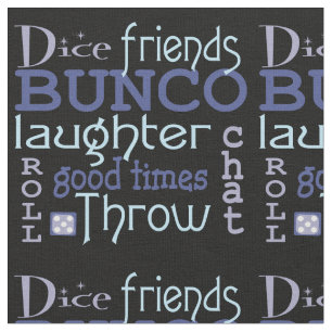 Bunco  Dice Friends Purple, Black and Blue Modern Fabric