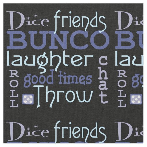 Bunco  Dice Friends Purple, Black and Blue Modern Fabric