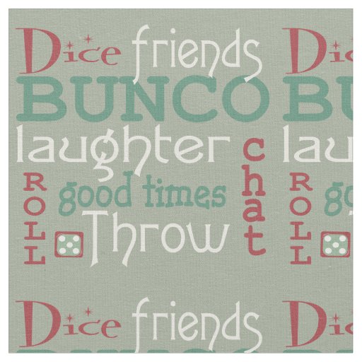 Bunco  Dice Friends Red,Green,White Fabric