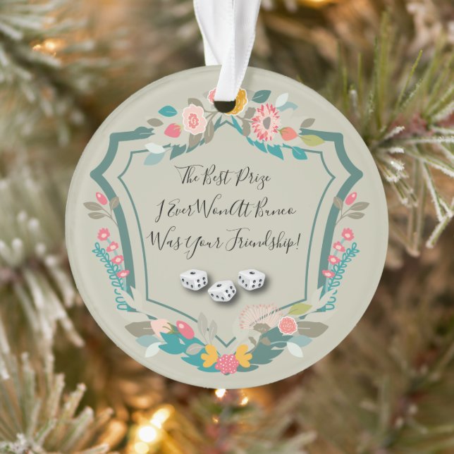 Bunco Dice Friendship Player Floral Ornament (Tree)
