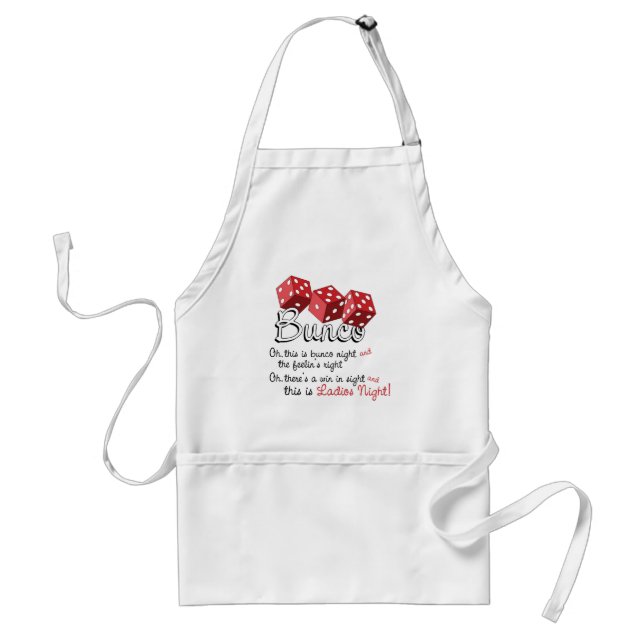 Bunco Dice Game Adult Apron (Front)