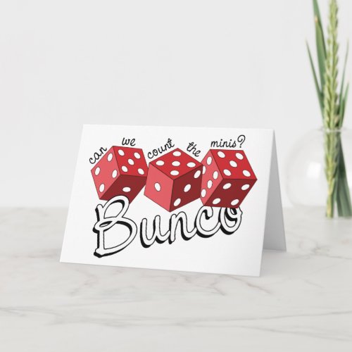 Bunco Dice Game Card