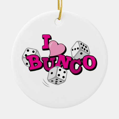 Bunco Dice Game Ceramic Ornament