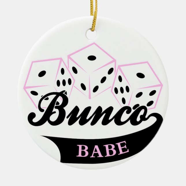 Bunco Dice Game Ceramic Ornament (Front)