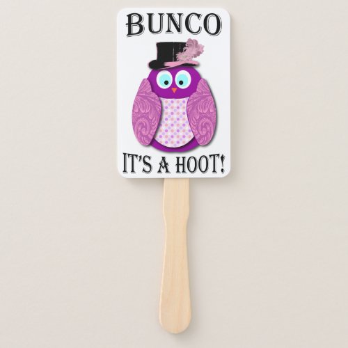 Bunco Dice Game Elegant Cute Owl Hand Fan