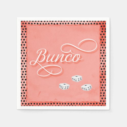 Bunco Dice Game Night Napkins