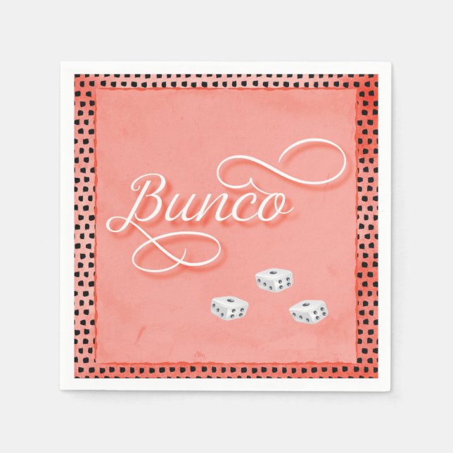 Bunco Dice Game Night Napkins (Front)
