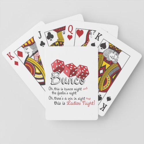 Bunco Dice Game Poker Cards