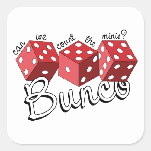 Bunco Dice Game Square Sticker