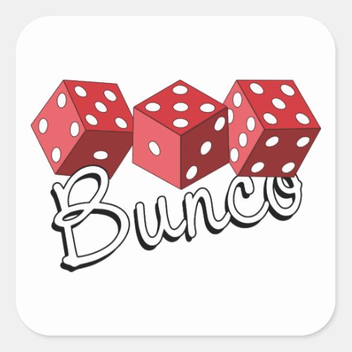 Bunco Dice Game Square Sticker