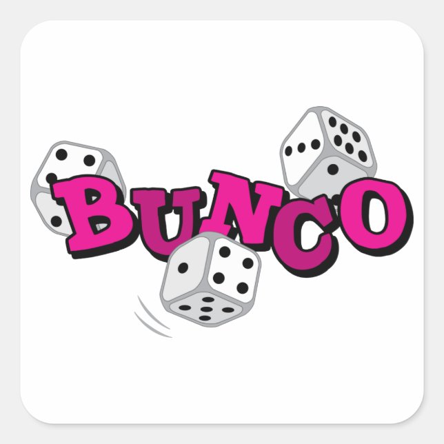 Bunco Dice Game Square Sticker (Front)