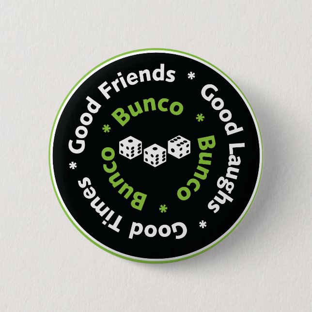 bunco dice good friends pinback button (Front)