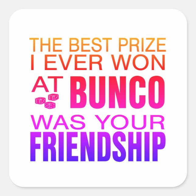 Bunco Dice Square Sticker (Front)