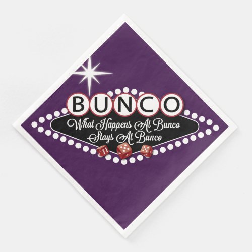 Bunco Dice _ What Happens At Bunco Stays At Bunco Paper Dinner Napkins