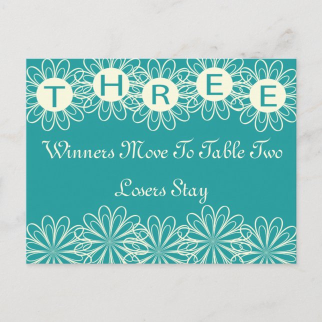 Bunco Flowers Table Card #3 (Front)