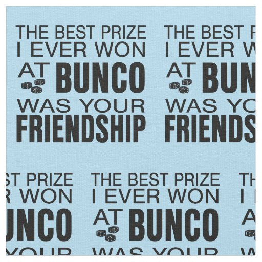 Bunco Friendship Dice Blue Novelty Fabric